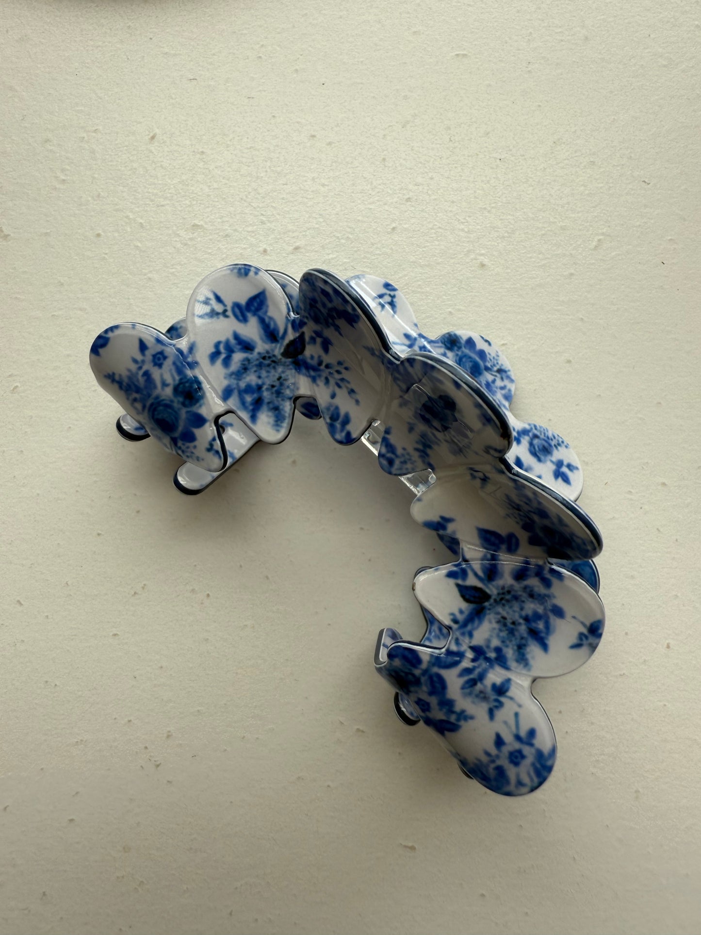 Blue Floral Claw Clip