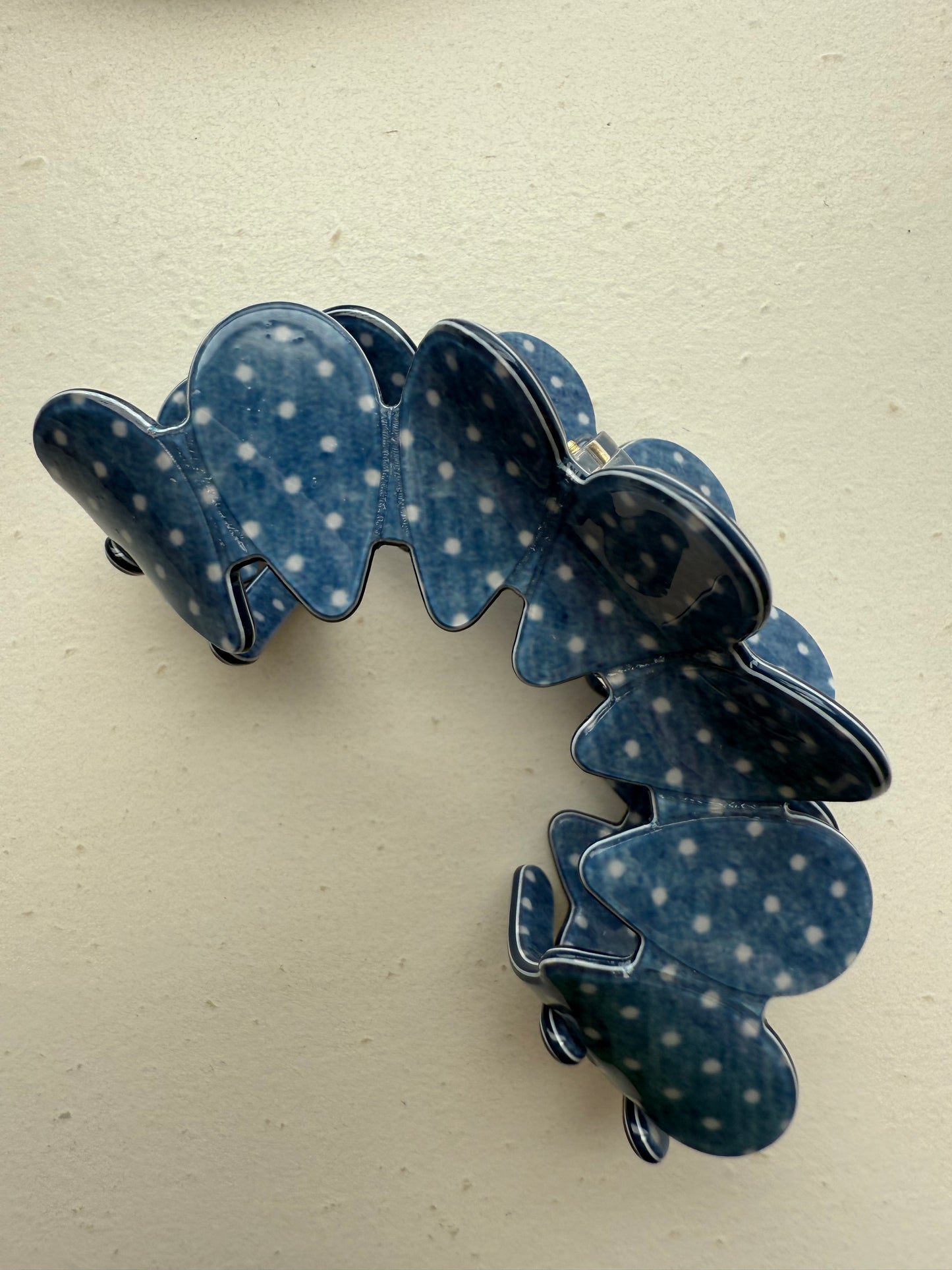 Blue Polka Dot Claw Clip