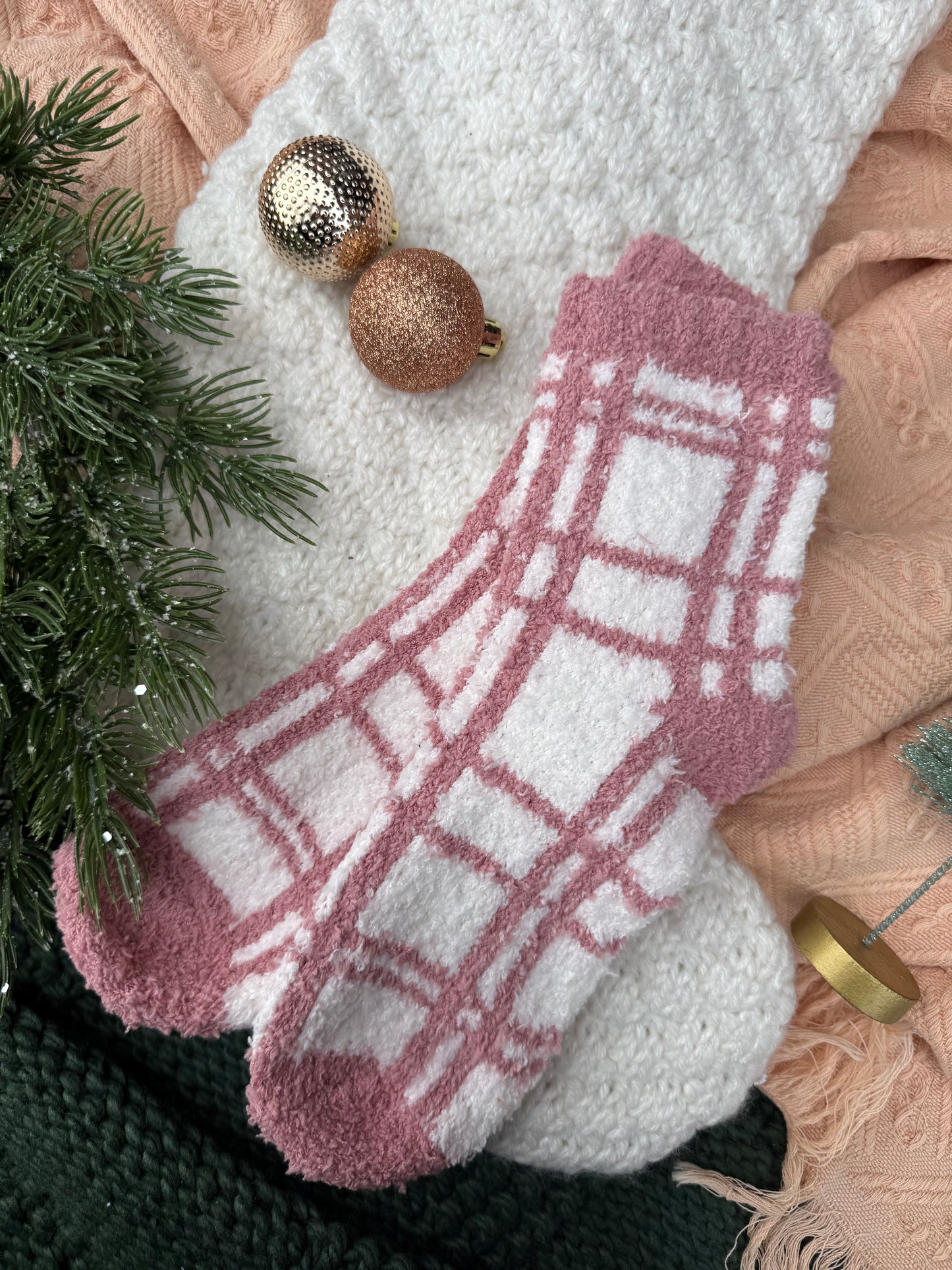 Plaid Fuzzy Socks