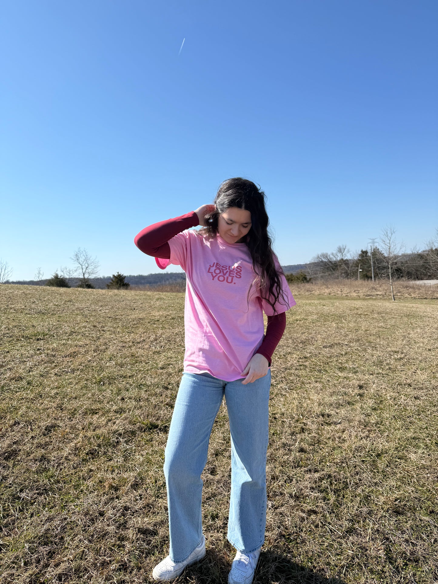 JLY pink tee