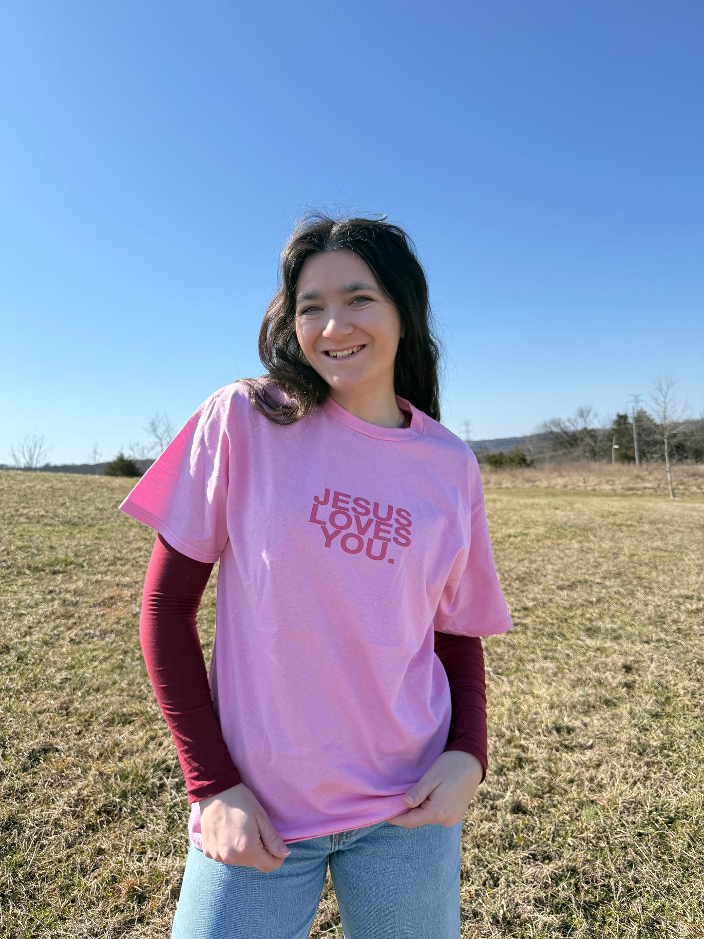 JLY pink tee
